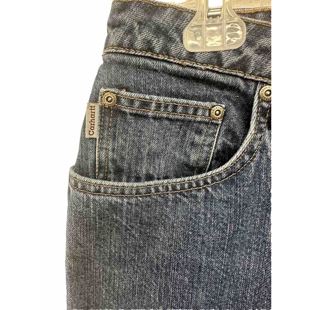 Carhartt WomensJeans Size 10 34 Workwear WB160 Denim Blue Medium Wash 10x34 - Picture 3 of 10